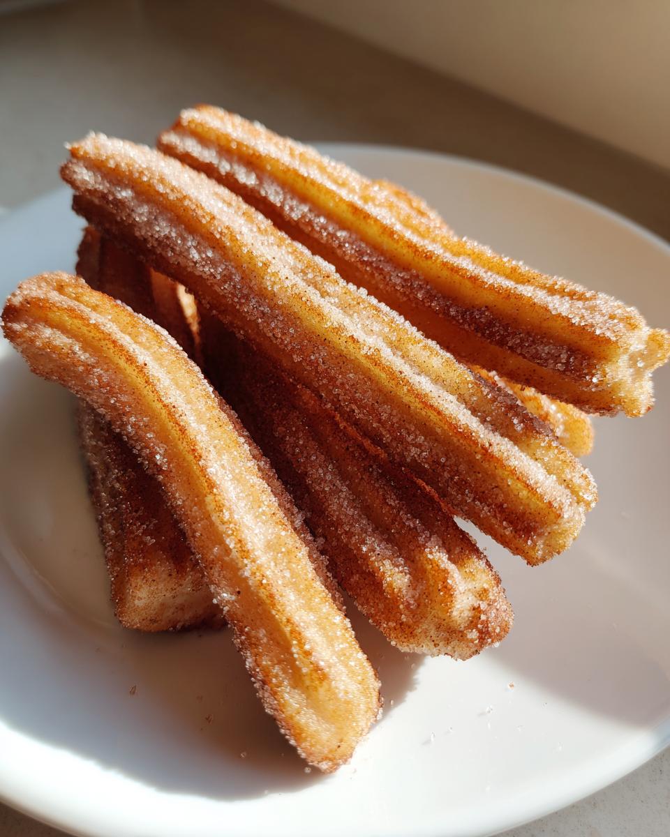 A close-up shot of a pile of freshly made churros coated in cinnamon sugar.