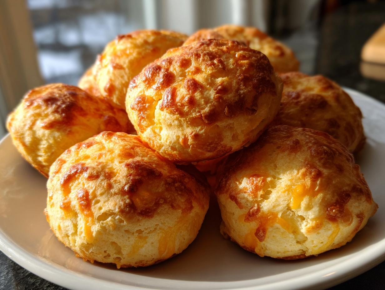 A close-up of several golden, freshly baked Brazilian cheese bread rolls stacked on a white plate.